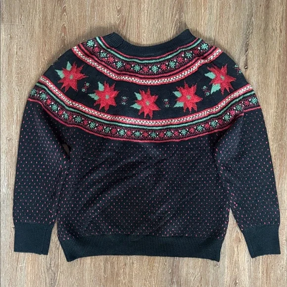 3/$20 Festive Black and Red Holiday Sweater - Picture 3 of 6